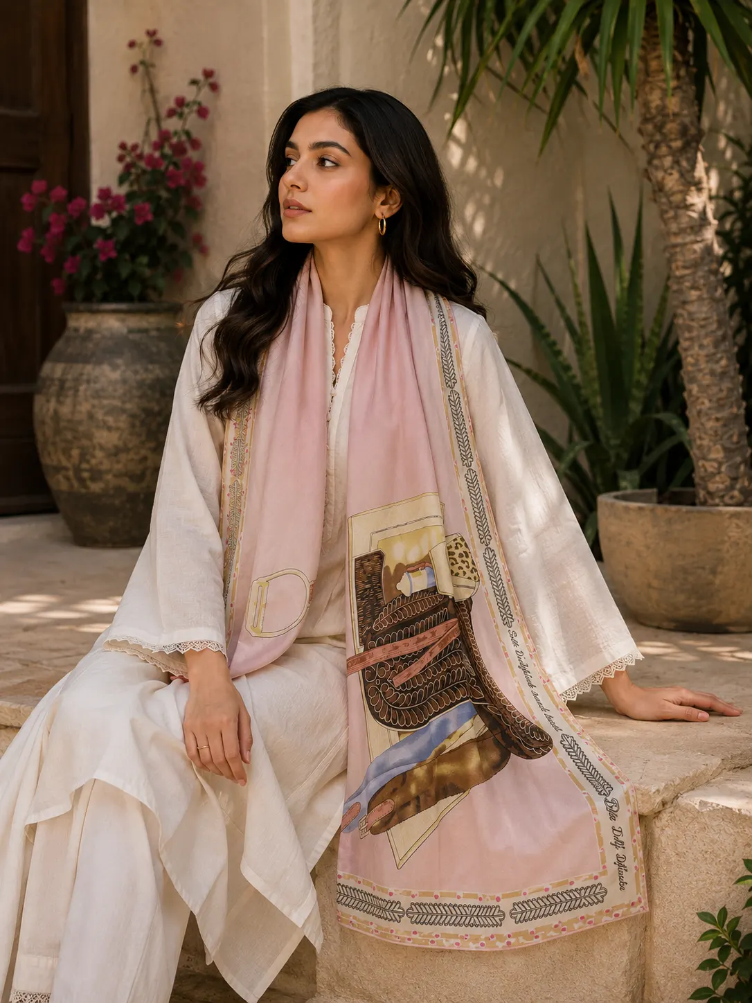 The Blush Equestrian Silk Scarf